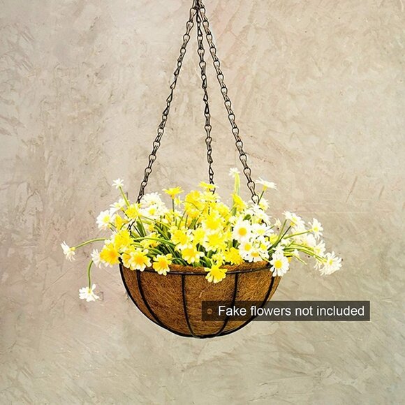 NEW 3 Pack 10" Metal Hanging Flower Pots Hanging Planters Plant Basket - Picture 8 of 9